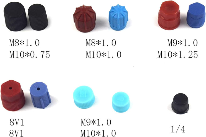 Yctze 90pcs Klimaanlage Kältemittelventil Kernkappen Ersatz Auto A/C System Reparatur Zubehör