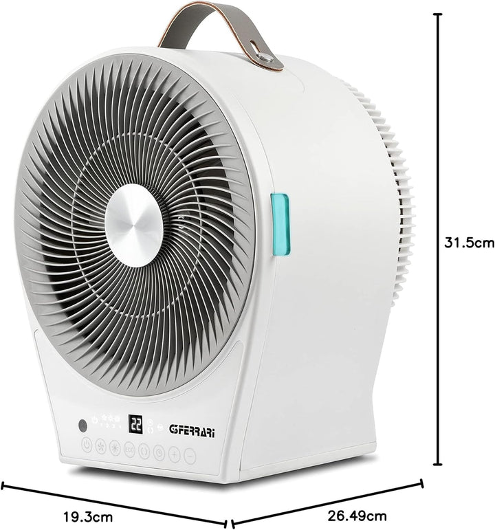 G3 Ferrari G60024 Ventilator, warm-kühl, 2000 W, 24 Stunden, 4 Jahreszeiten, Weiss
