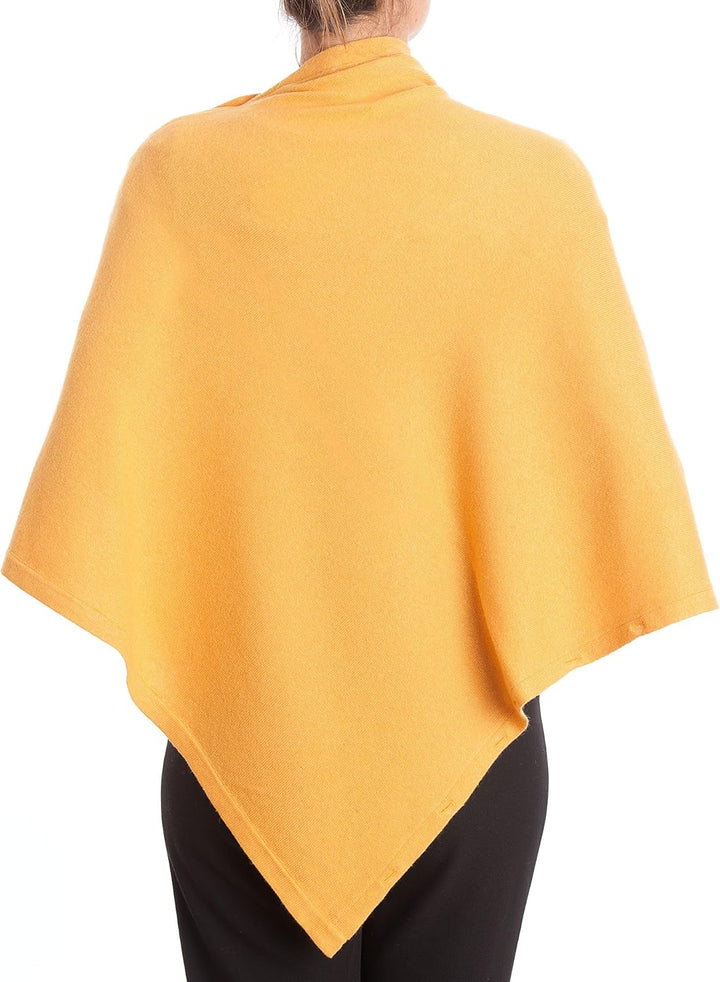 Dalle Piane Cashmere - Poncho mit Knöpfen aus Kaschmir-Gemisch - für Damen Einheitsgrösse Gelb, Einh