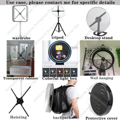 3D-Hologramm-Fan,Missyou 42CM Hologramm-Fan und 700 Videotheken, 3D Holographischer Projektor Hologr
