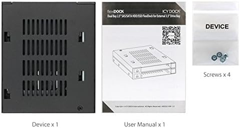 ICY DOCK flexiDOCK MB522SP-B - Dock trägerlos für 2X 2,5 Zoll (6,4cm) SATA SSD/HDD in 1x 3,5 Zoll (8