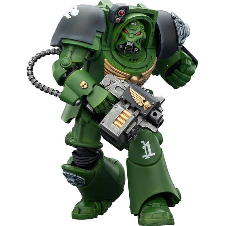 JOYTOY Warhammer 40K Salamanders Terminator 2 with Power Fist and Storm Bolter 1/18 Action Figur，Sam