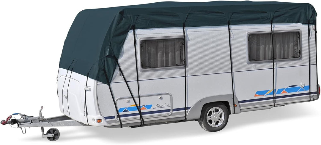 Wohnwagen & Wohnmobil Schutzdach | 8 x 3 m | vierlagig | wintertauglich | Midnight Olive, 8 x 3 m