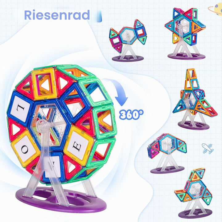 aaczly Magnetische Bausteine 122 Teile Magnet Spielzeug Kinder Montessori Spielzeug Magnetbausteine