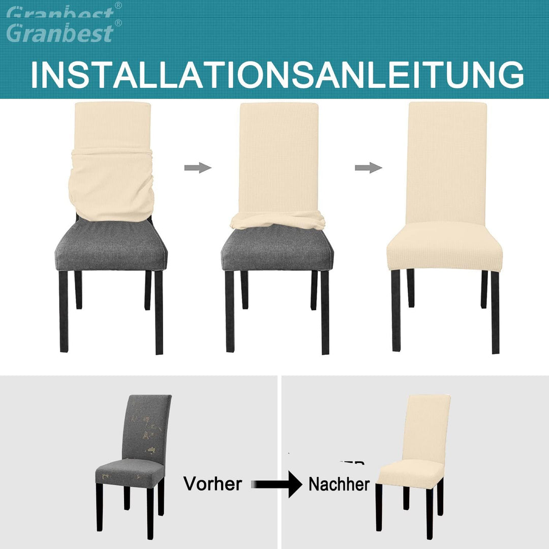 Granbest Premium Wasserdicht Esszimmer Stuhl Abdeckungen Satz Von 4, Stretch Hohen Zurück Stuhlhusse