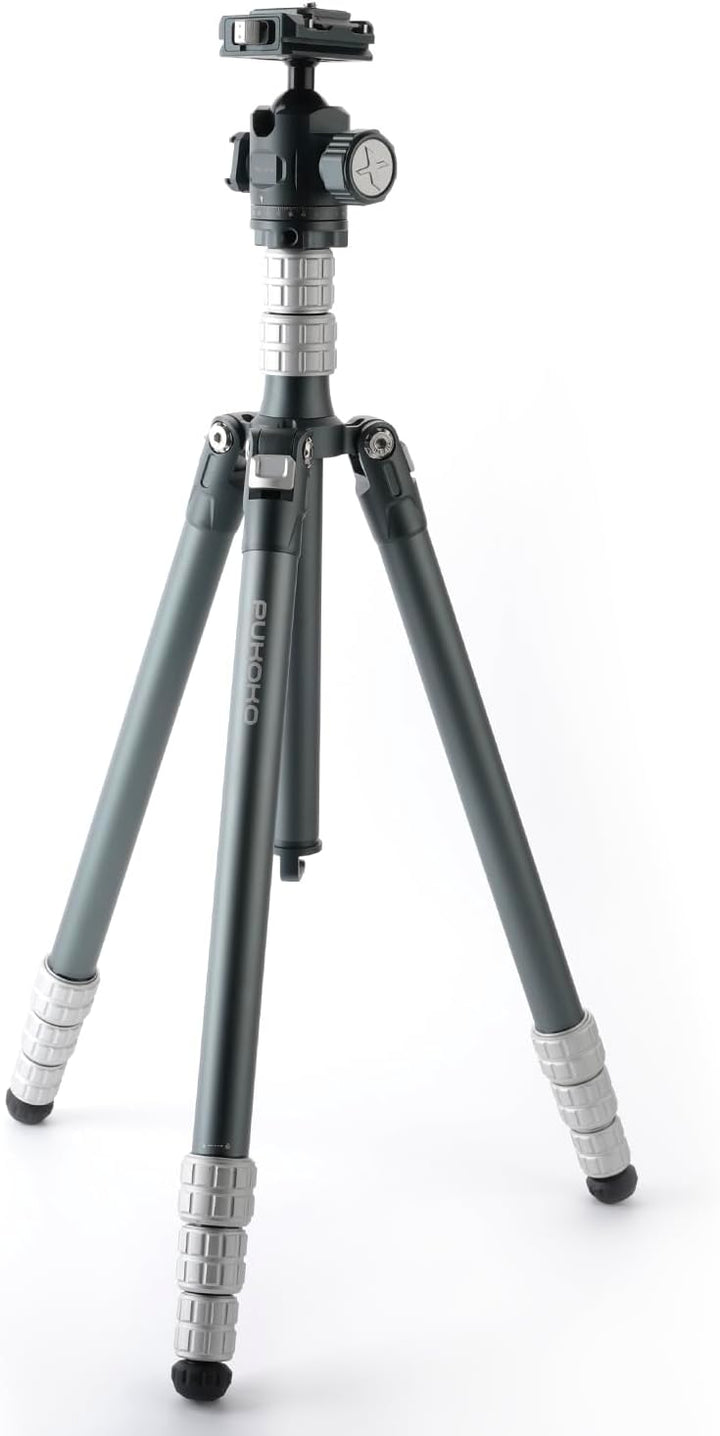 PUKOKO Kamera Stativ Schnellwechselplatte Set，Aluminium Kopf und Schnellwechselplatte Kann 360° Reib