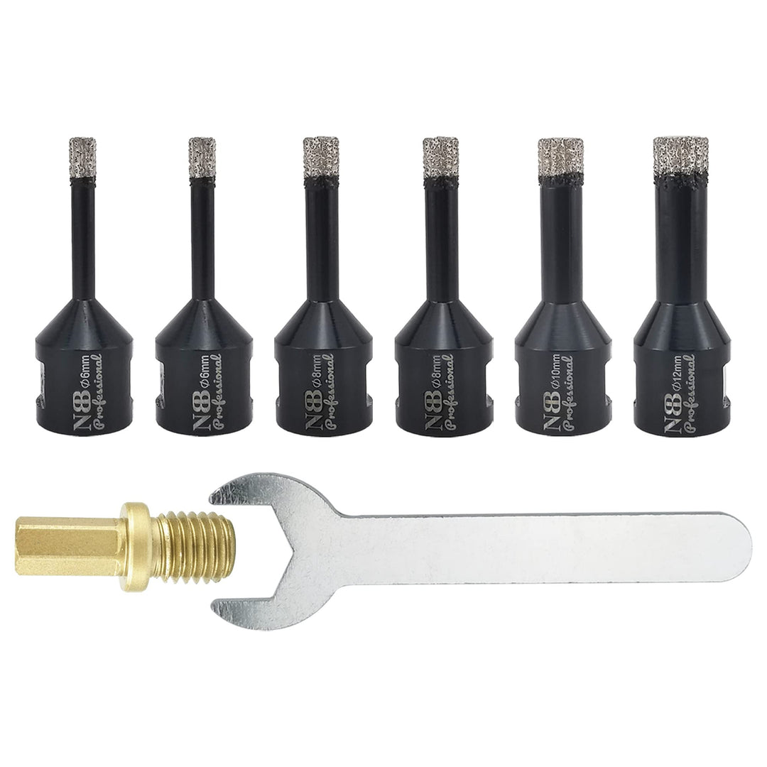 6pcs NBB vakuumgelötete Diamant lochsäge mit M14 zum professionellen Trocken- oder Nass bohren auf h
