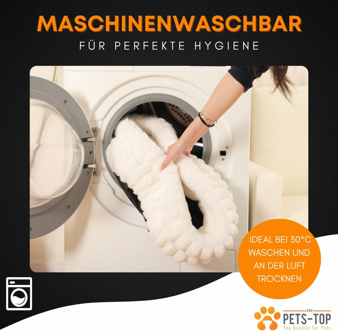 Katzenbett Flauschig – Katzenkissen Rund Weich – Cat Bed Waschbar – Schlafplatz für Katze & Kleine H