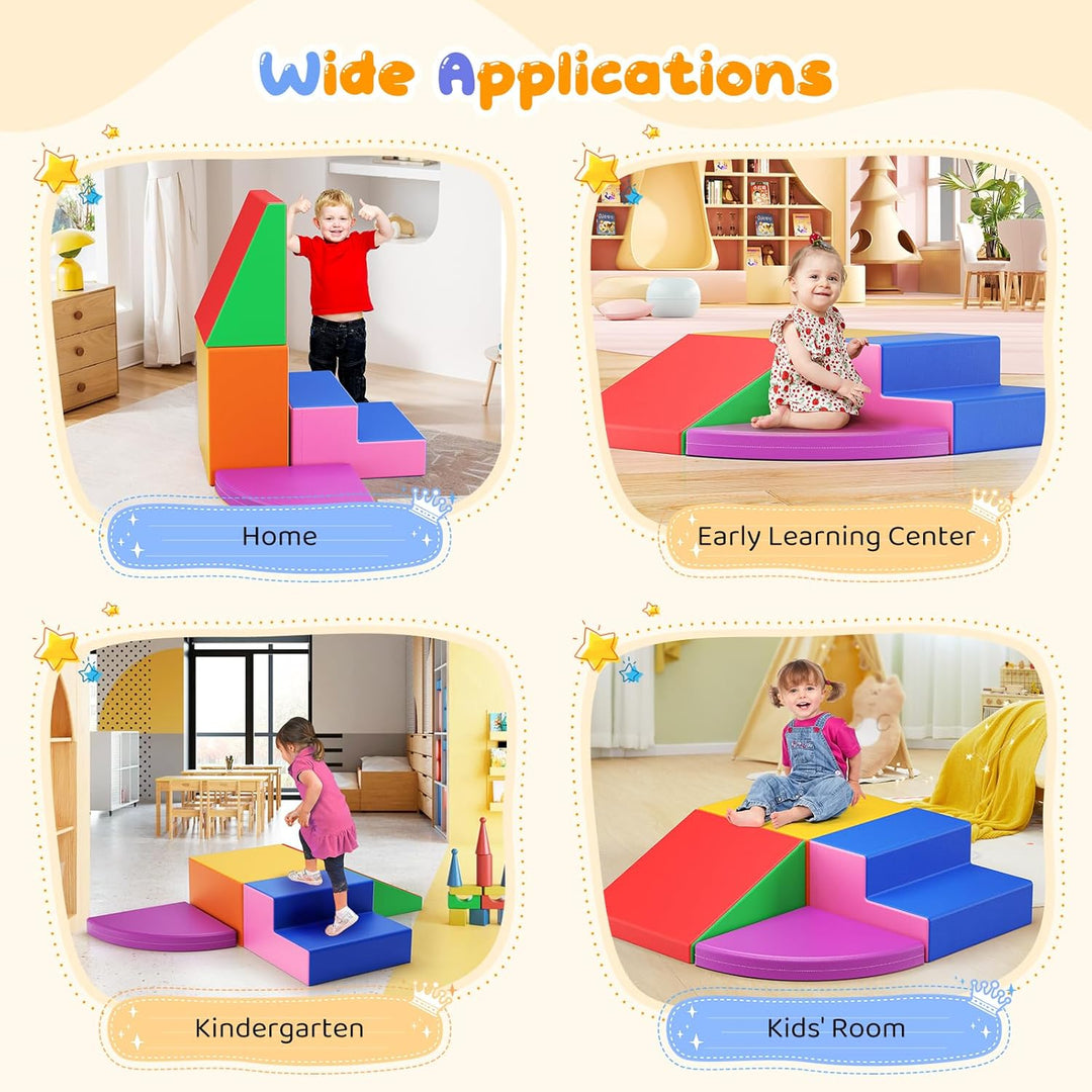 Baby-Schaumstoffbausteine, Softplay-Set für Kleinkinder von 1–3 Jahren, Baby-Kletterturm mit Rutsche