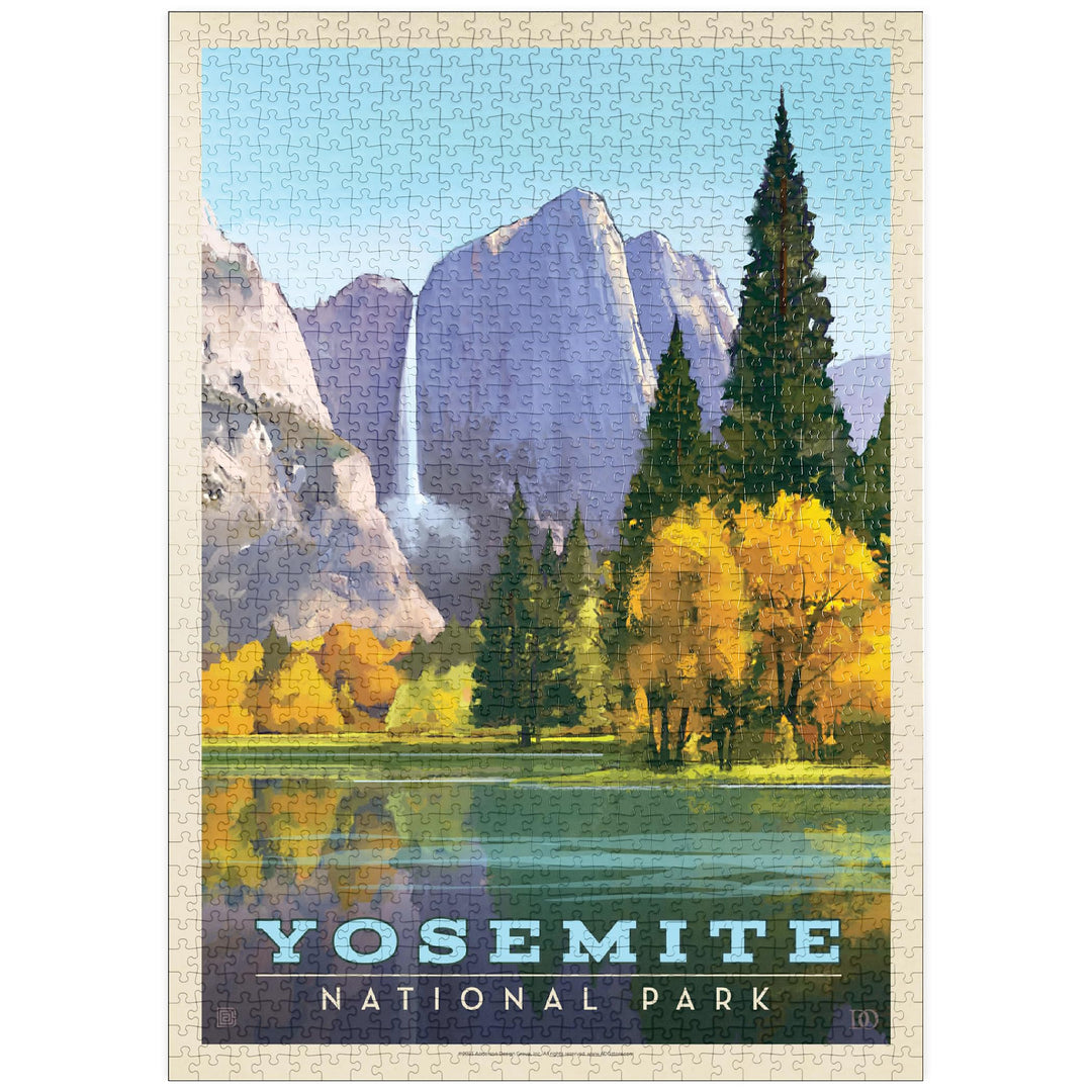 Yosemite National Park: Golden Vista, Vintage Poster - Premium 1000 Teile Puzzle - MyPuzzle Sonderko