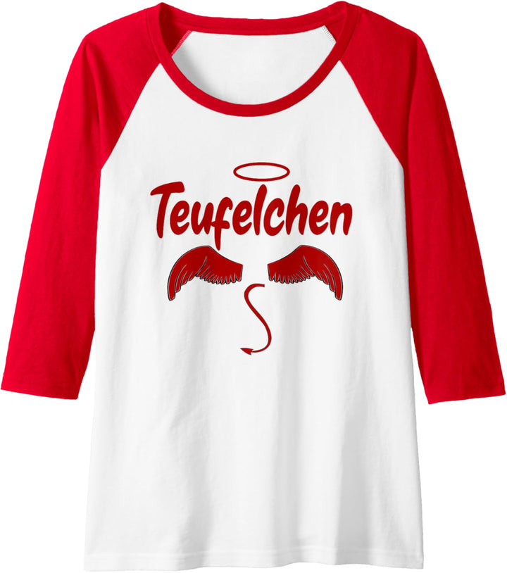 Engel Teufel Kostüm Teufelchen Fasching Karneval Outfit Raglan