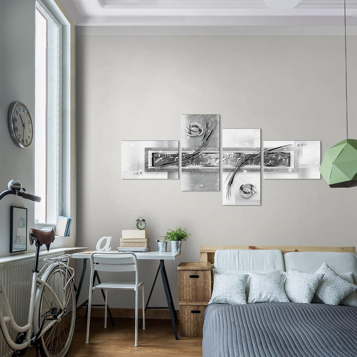 Runa Art Bild XXL 4 Teilig Abstrakt 200 x 100 cm Kunstdruck auf Vlies Leinwand Wanddeko Wohnzimmer S