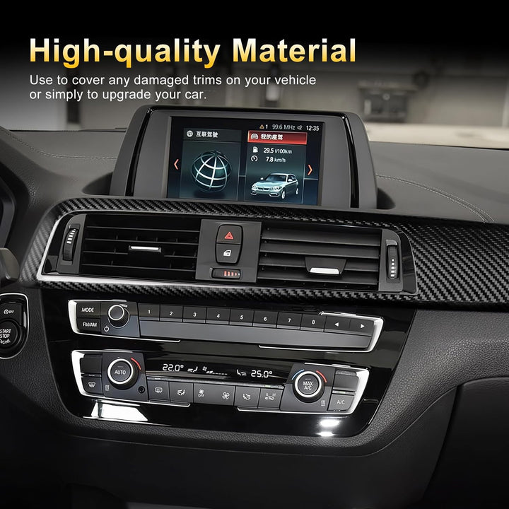 KUNGKIC Hartkohlefaser für BMW Auto Mittelkonsole Co-Pilotin Armaturenbrett Trimmen Abdeckung Aufkle
