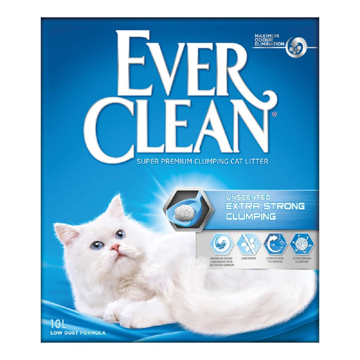 Ever Clean Extrastarkes klumpendes Katzenstreu, 10 Liter, duftstofffrei Unscented 10L, Unscented 10L