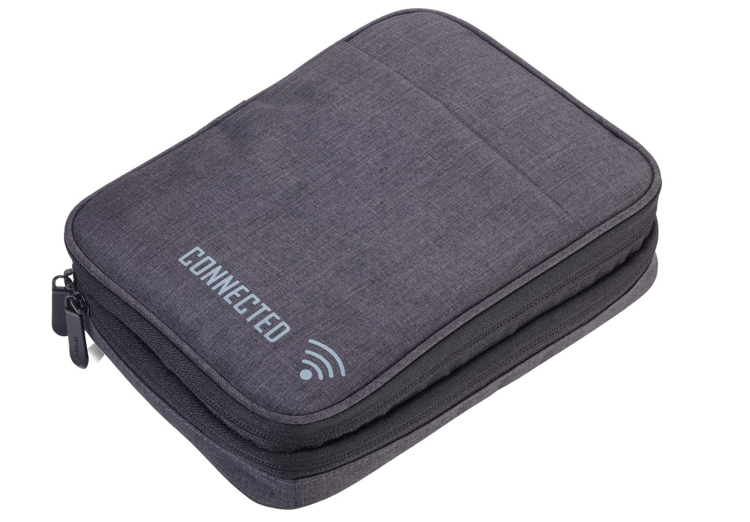 TROIKA CONNECTED – CBO30/DG – Organizer-Tasche – 2 Reissverschlussfächer – Kabelorganizer, Universal