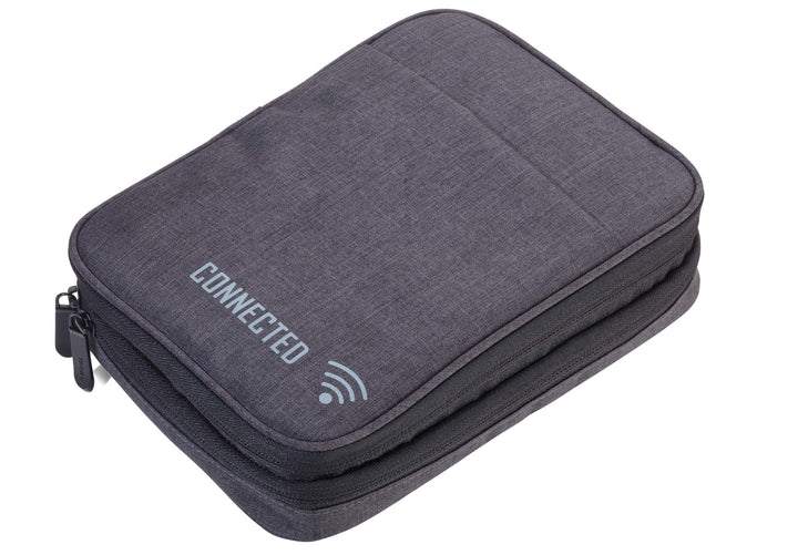 TROIKA CONNECTED – CBO30/DG – Organizer-Tasche – 2 Reissverschlussfächer – Kabelorganizer, Universal