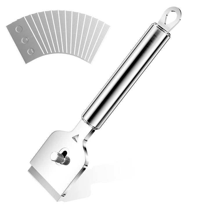 Gvolatee feldschaber mit ergonomischen Griff feldschaber Metall, Schaber feld mit 14Pcs Ersatzklinge