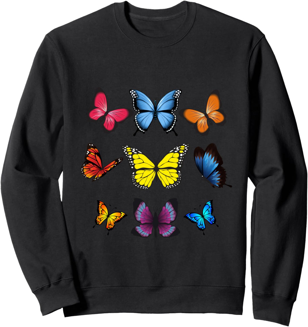 Bunte Schmetterlinge Schmetterling Druck Sweatshirt