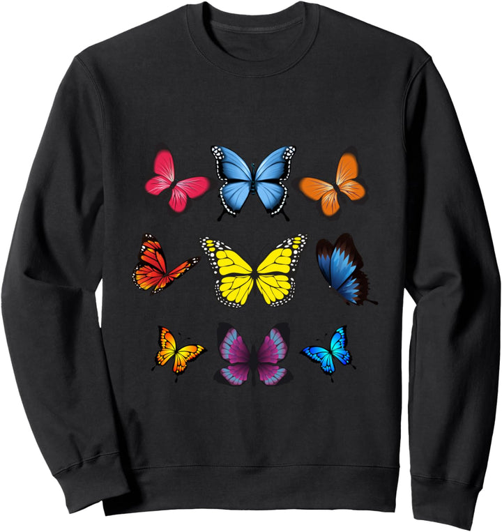 Bunte Schmetterlinge Schmetterling Druck Sweatshirt