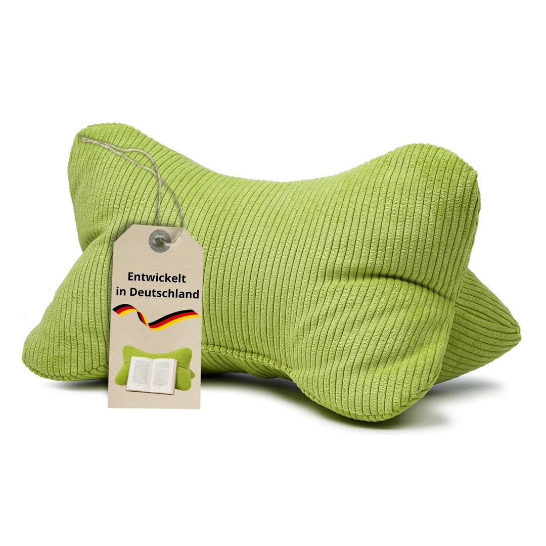 liebling Cord Lesekissen für Bett und Sofa, Bücherkissen, Lesehilfe, 40x25 cm, Leseknochen, Serie Ve