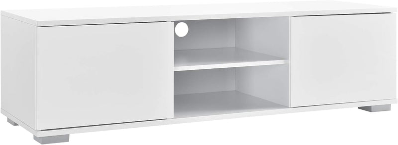 [en.casa] Fernsehtisch - Weiss 34,5x120x40 cm - TV Lowboard Board Fernseher Schrank Unterschrank, We