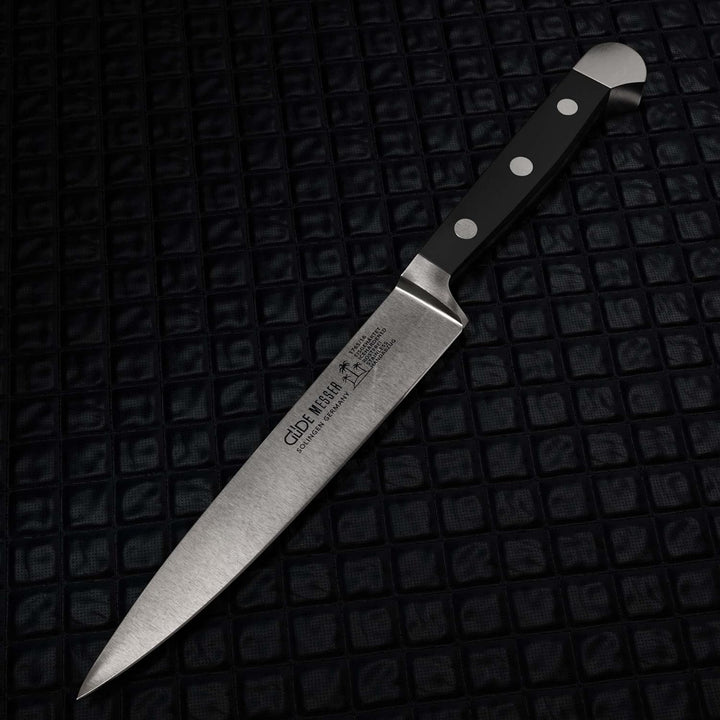 Güde 1765/16 Solingen - Zubereitungsmesser geschmiedet, 16 cm, POM schwarz, ALPHA, Küchenmesser, Dop