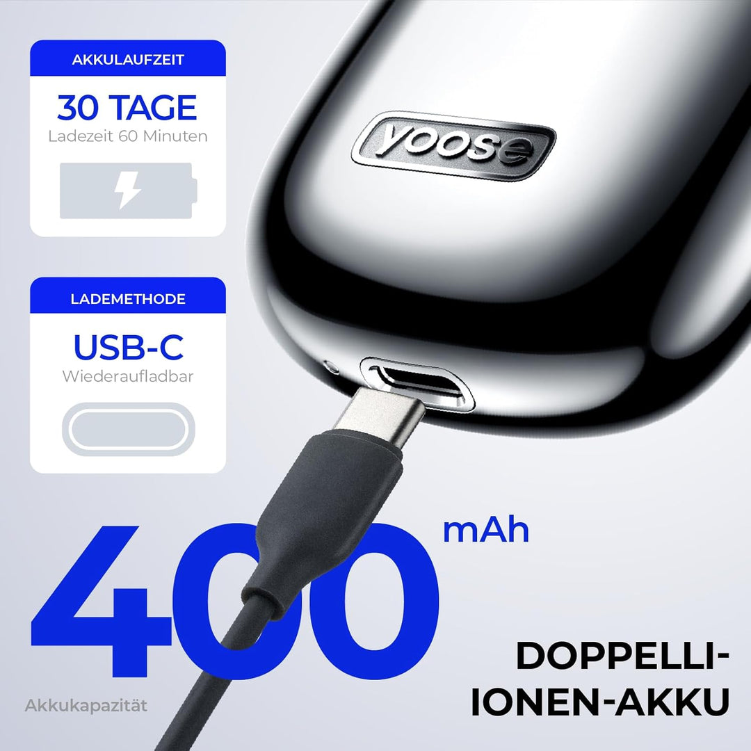 yoose Rasierer Herren Elektrisch, Tragbarer Rasierer Herren (Nass/Trocken), IPX7 wasserdicht mit USB