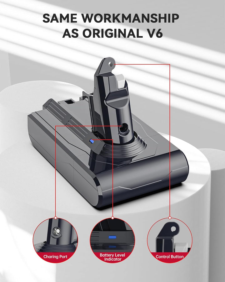 Morpilot 6500mAh Akku für Dyson V6, Ersatzakku für DC62 SV03 DC58 DC59 DC61 DC72 DC74 SV06 SV09 mit