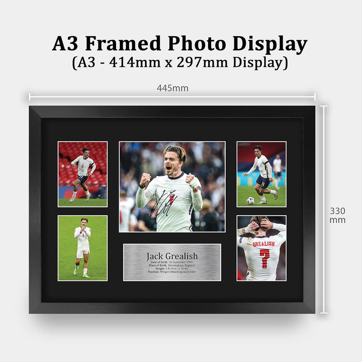 HWC Trading FR A3 Jack Grealish England Geschenke Gedruckt, Signiert Autogramm Bild, Für Fussball-Fa
