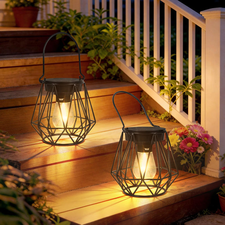 Kimjo Solarlaterne für Aussen, Solarlampen für Aussen Garten Hängend/Stehend, IP65 Wasserdicht Solar
