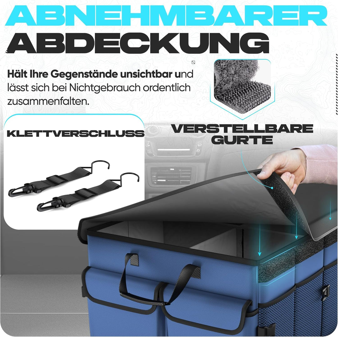 FORTEM Kofferraum-Organizer mit Kühler, zusammenklappbarem Mehrfachfach, faltbarer SUV-Aufbewahrung