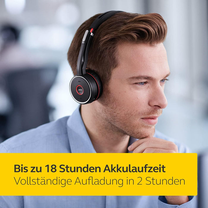 Jabra Evolve 75 MS Duo - Zertifiziert für Skype for Business StereoHeadset inkl. Link 370 - B-Ware J