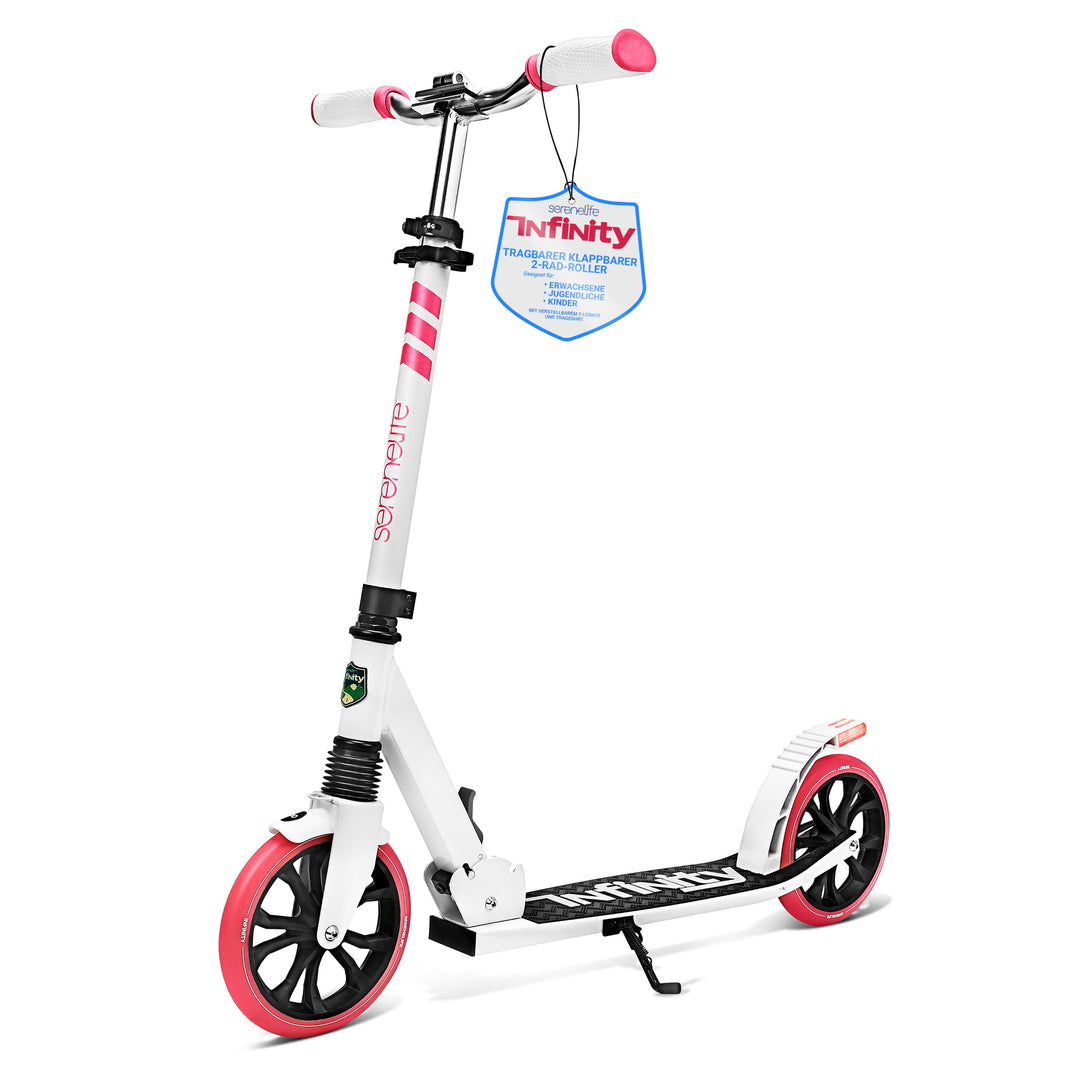 SereneLife Unisex-Youth Folding Kick Scooter for Adults and Kids One Pink, One Pink