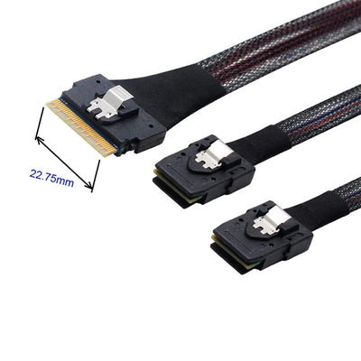 NFHK PCI-E Ultraport Slimline SAS Slim 4.0 SFF-8654 8i 74pin auf Dual SFF-8087 Mini SAS Kabel PCI-Ex