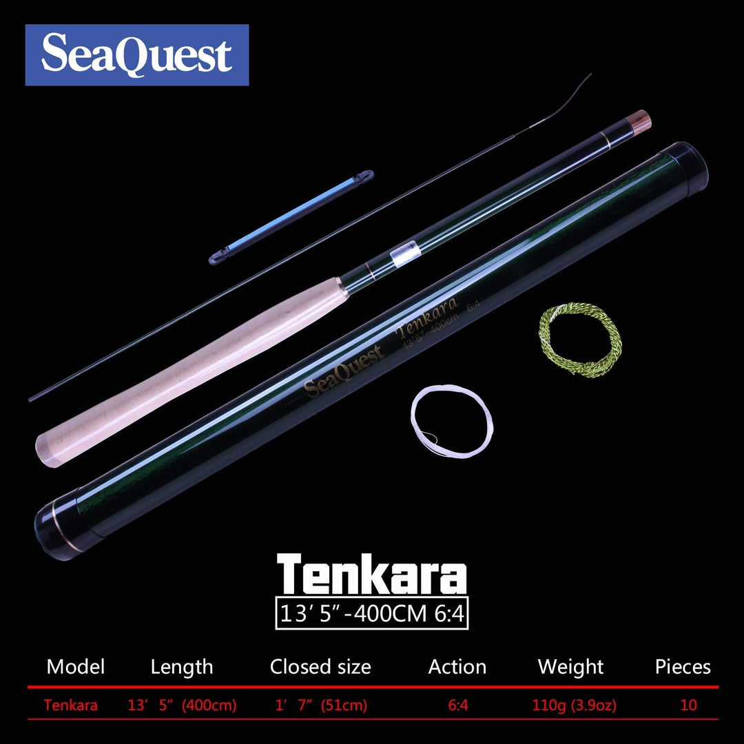 SeaQuest Tenkara Rod kit 6:4 7:3 9'5" 10'9" 12' 13'5" 6:4 13'5 TG kit 5, 6:4 13'5 TG kit 5