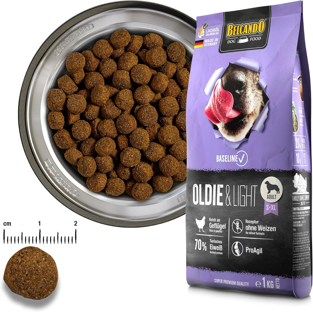 BELCANDO Baseline Oldie & Light [12,5kg] Trockenfutter für Hunde | Für ausgewachsene, wenig aktive o