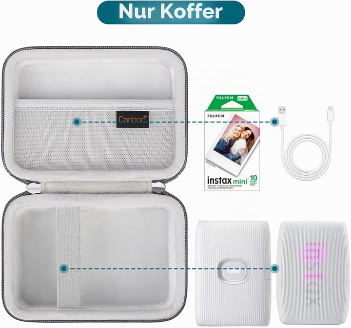 Canboc Hartschalenkoffer für Fujifilm Instax Mini Link 3/ Fujifilm INSTAX Mini Link 2/ Instax Mini L