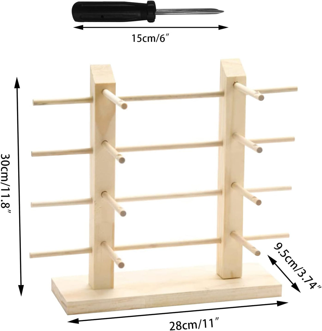 Lulullaby 4 Schichten Brillenständer für 8 Paar Brillen mit 1 Schraubendreher,Holz Gläser Display St