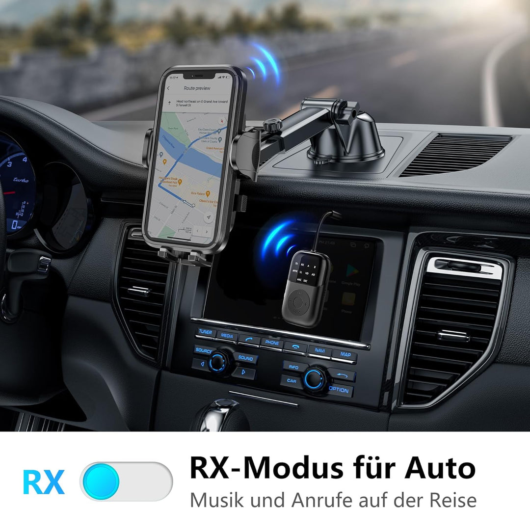 SOARUN 2-IN-1 Bluetooth 5.4 Adapter Transmitter, 24H Spielzeit, aptX Low Latency Airfly Gadgets, Blu