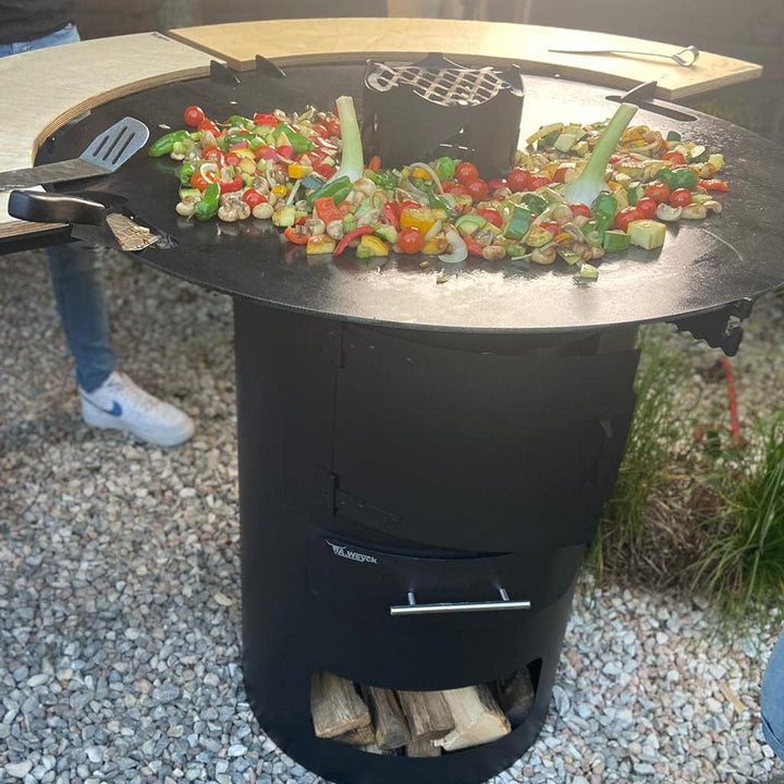 2X Halterung für Anstecktisch Feuerplatte 6mm Grillplatte Tisch Feuertonne #178