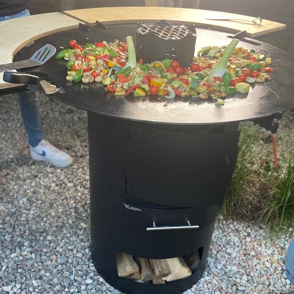 2X Halterung für Anstecktisch Feuerplatte 10mm Grillplatte Tisch Feuertonne #180