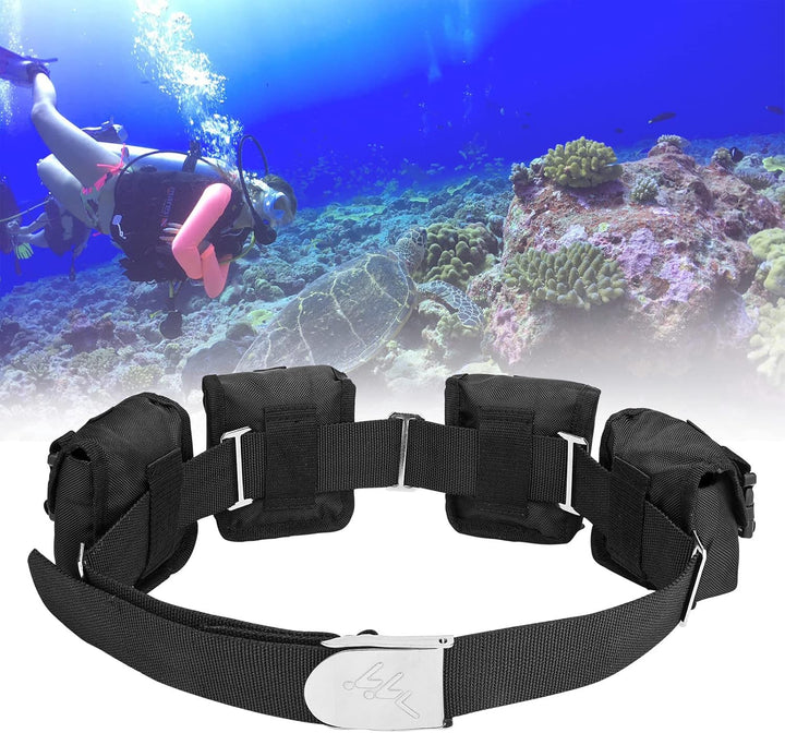 MOPHOEXII Scuba Weight Belt with Detachable 4 Pockets, Quick-Release Buckle Diving Pocket Weight Sta