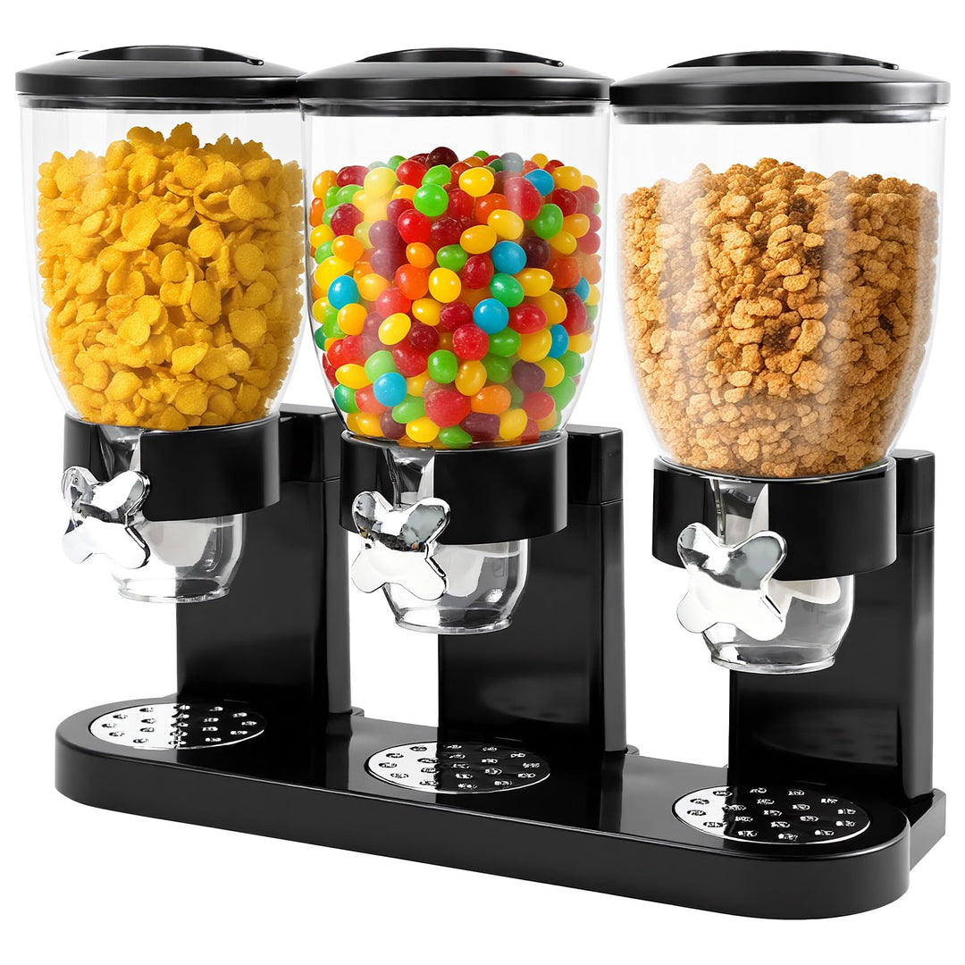 Sinceroduct Cereal Dispenser Countertop 2L, Dreifacher Müsli Verteiler für die Arbeitsplatte, Müslis