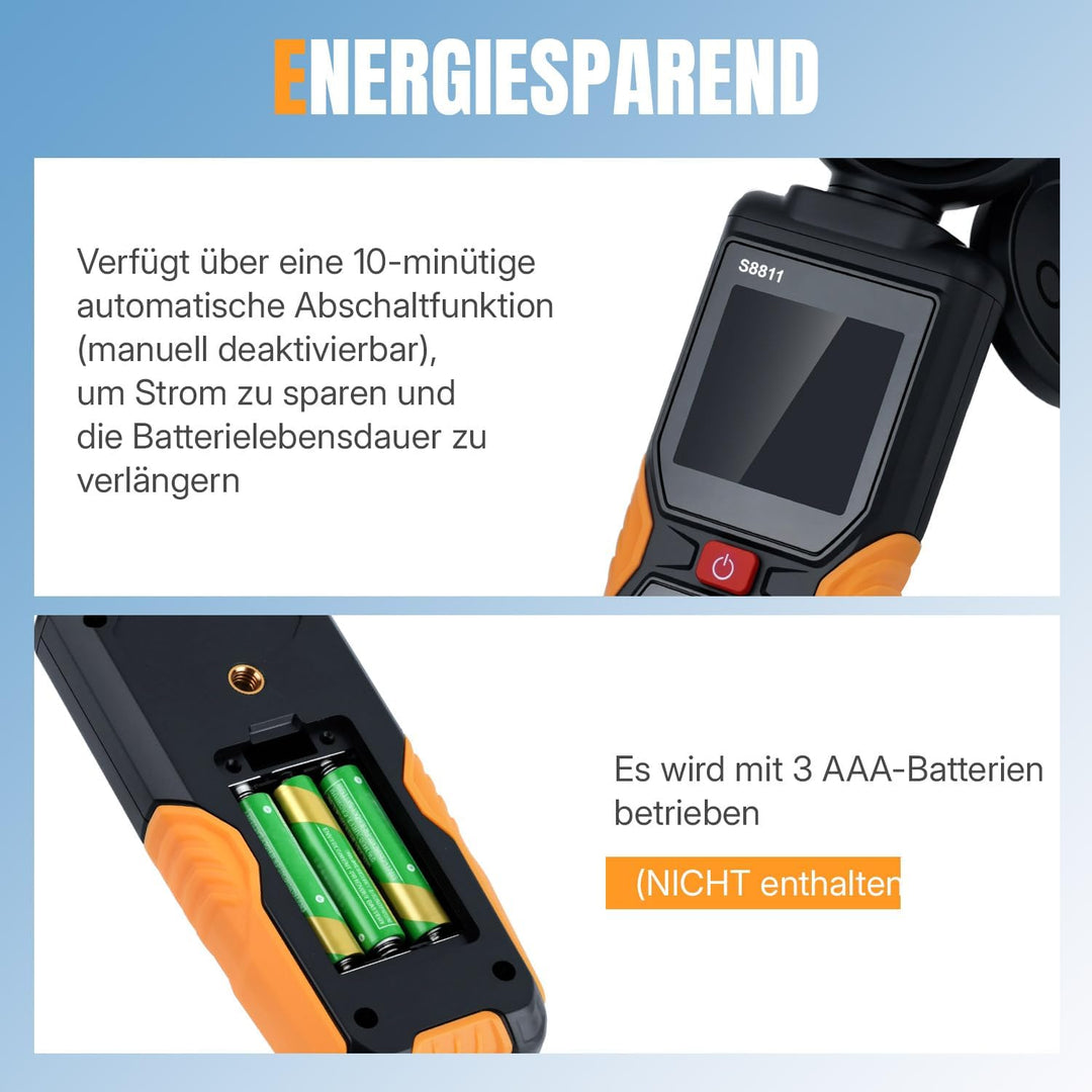 Mcbazel Digitales Luxmeter, Hochpräziser Belichtungsmesser Tragbare Photometer 200.000 Lux/FC mit 27