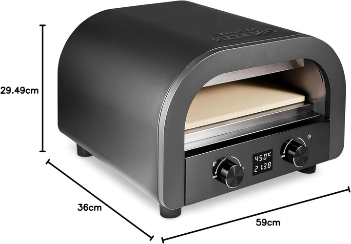 Trisa Elektro Pizzaofen 450°C, Timer-Steuerung, Cordierit-Stein, Outdoor & Zuhause, "Pizza Mio+"
