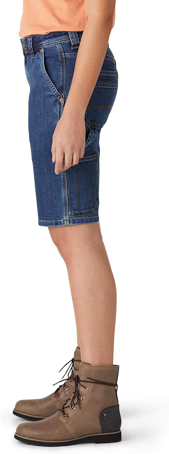 Dickies Women's Denim Carpenter Short, Dark Stonewash, 12, 12 Dark Stonewash