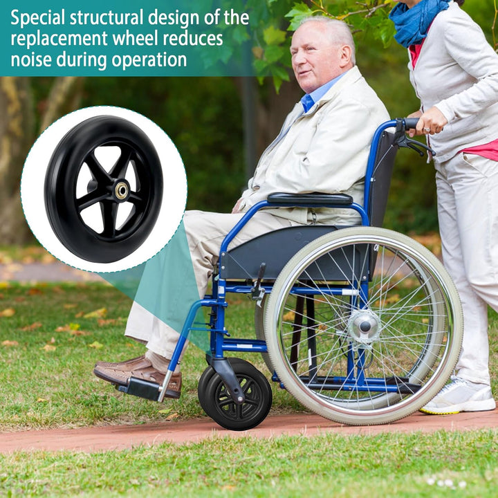 200mm Solide Ersatzräder-2 Stück Ersatzrad Rollator Vorderräder,Rutschfeste&Stossdämpfung,Ersatzrad