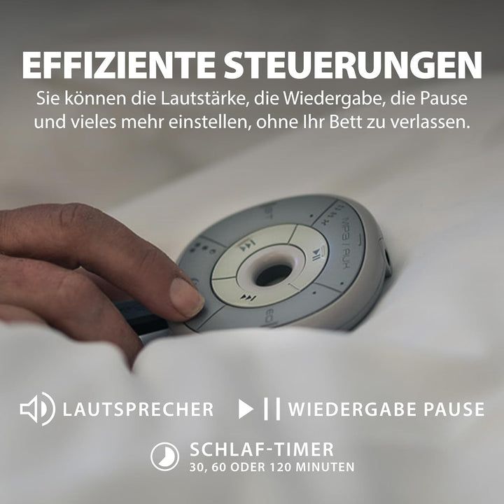 Avantree Slumber - Bluetooth-Kissenlautsprecher zum Schlafen mit eingebautem Weissem Rauschen, Fernb