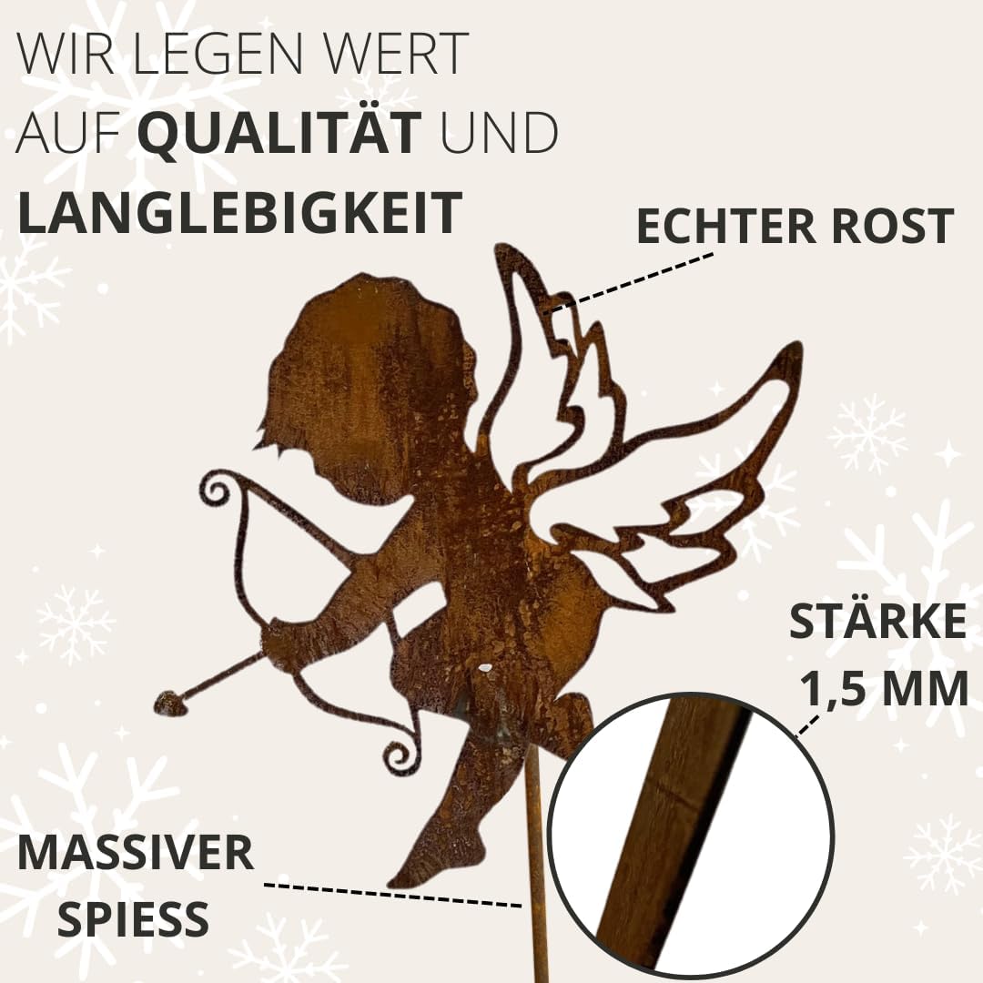 Terma Stahldesign Rost Weihnachts Engel Made in Germany Gartenstecker Outdoor rost deko Weihnachten
