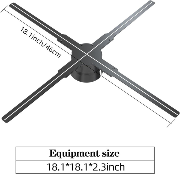 3D-Hologramm-Fan,Missyou 45CM Hologramm-Fan with APP WiFi und 700 Videotheken, 3D Holographischer Pr